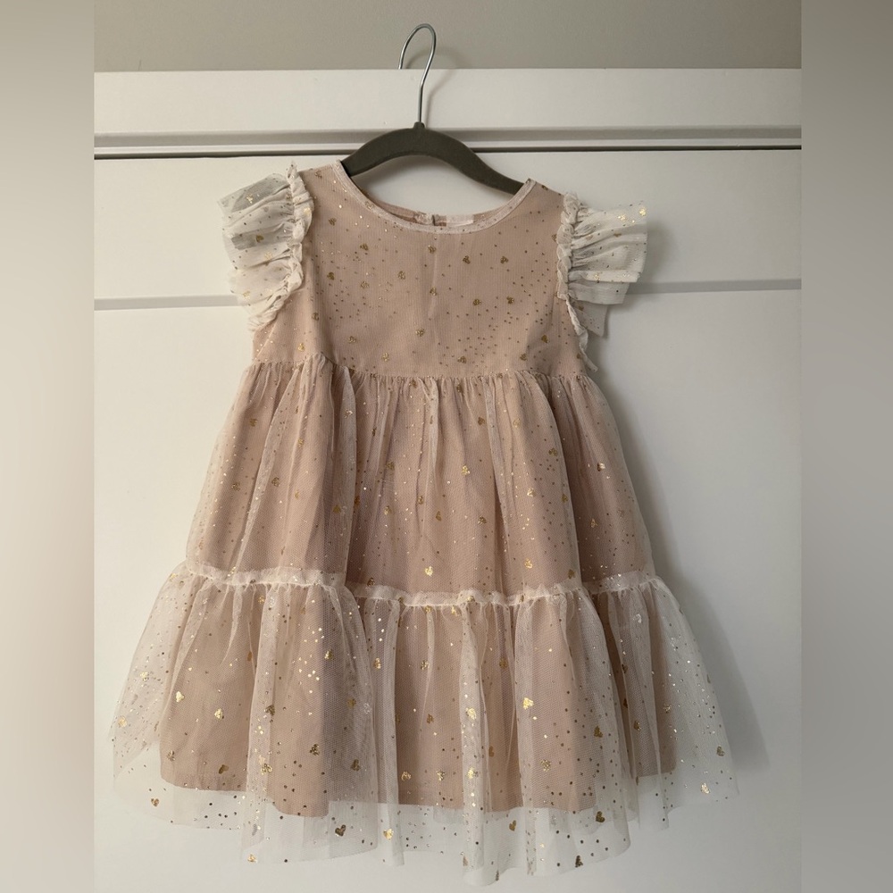 Baby Gap Tiered Tulle Dress In Gold NWT